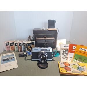 Minolta Hi-Matic 7s 35mm Camera Rokkor 45mm + Case Filters - Kit - Exceptional!